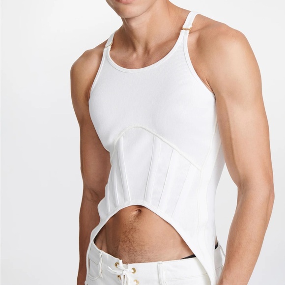 Unisex Dion Lee Navy Corset-Style Tank Top - Picture 14 of 15